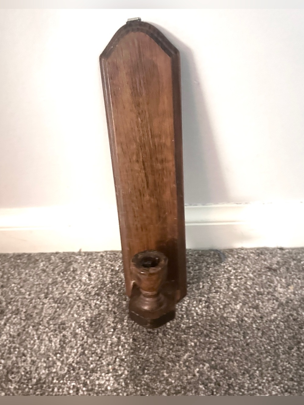 Vintage wooden taper candle holder